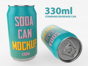 Beverage can 330ml Mockup 3D Model