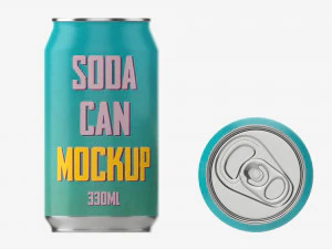Beverage can 330ml Mockup 3D Model