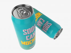Beverage can 500ml Mockup 3D Model