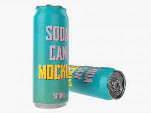 Beverage can 500ml Mockup 3D Model