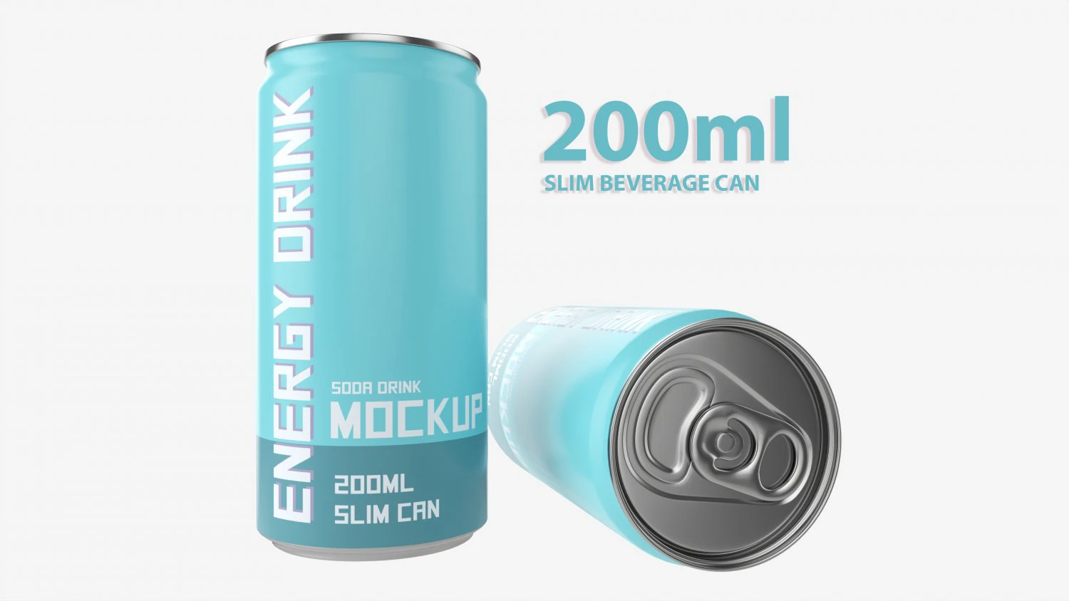 Beverage slim can 200ml Mockup 3D Model .c4d .max .obj .3ds .fbx .stl .blend 