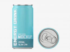 Beverage slim can 200ml Mockup 3D Model