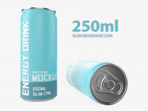 Getr&auml;nke-Slim-Dose 250 ml Mockup 3D Modell