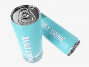 Тонкая банка для напитков 300 мл Mockup 3D Модель