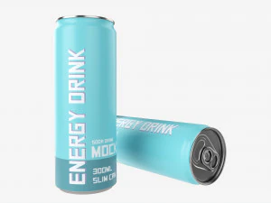 Тонкая банка для напитков 300 мл Mockup 3D Модель