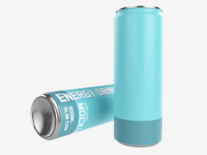 Тонкая банка для напитков 300 мл Mockup 3D Модель