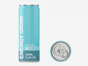 Beverage slim can 300ml Mockup 3D Model