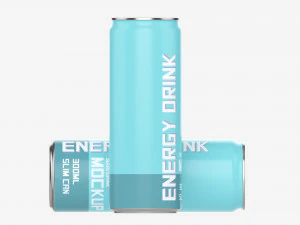 Тонкая банка для напитков 300 мл Mockup 3D Модель