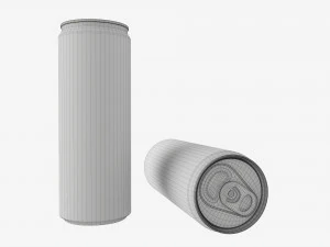Тонкая банка для напитков 300 мл Mockup 3D Модель
