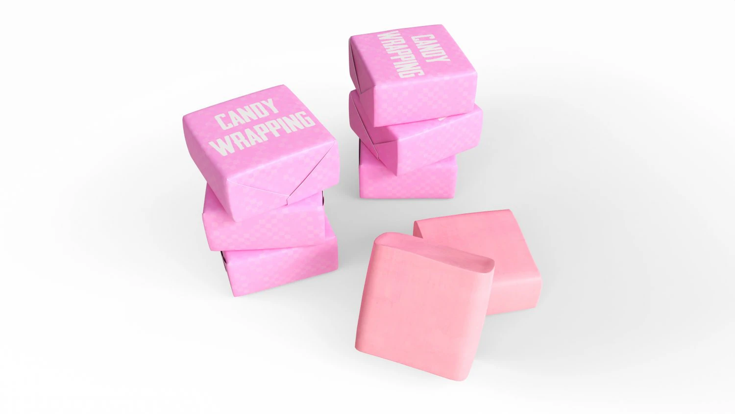 Candy with candy wraps composition 01 3D Model .c4d .max .obj .3ds .fbx .stl .blend 