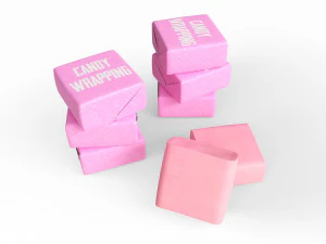 Composi&ccedil;&atilde;o de doces com embalagens de doces 01 Modelo 3D