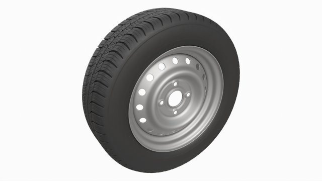 Car trailer wheel with tyre Modèle 3D .c4d .max .obj .3ds .fbx .stl .blend 