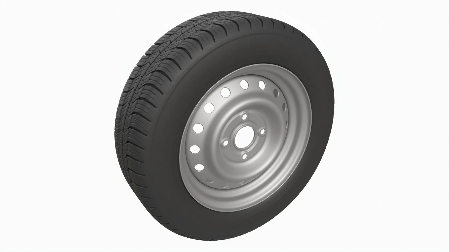 Car trailer wheel with tyre 3D Model .c4d .max .obj .3ds .fbx .stl .blend 