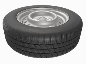 Car trailer wheel with tyre Modèle 3D
