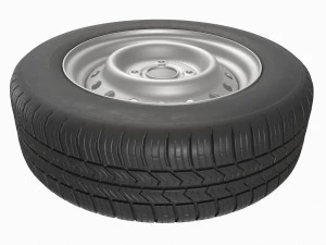 Car trailer wheel with tyre 3D Model