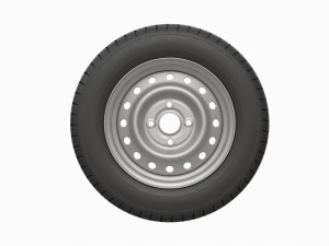 Car trailer wheel with tyre Modèle 3D