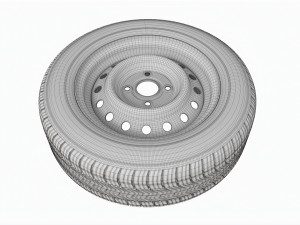 Car trailer wheel with tyre Modèle 3D