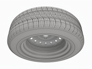 Car trailer wheel with tyre Modèle 3D