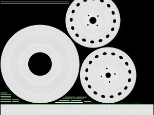 Car trailer wheel with tyre Modèle 3D