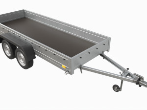 Double axle car trailer jockey wheel extended Modelo 3D