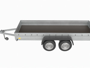 Double axle car trailer jockey wheel extended Modelo 3D