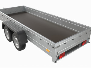 Double axle car trailer jockey wheel extended Modelo 3D