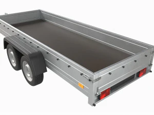 Double axle car trailer jockey wheel extended 3D Model