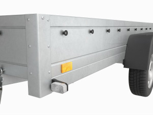 Double axle car trailer jockey wheel extended Modelo 3D