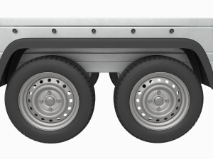 Double axle car trailer jockey wheel extended Modelo 3D