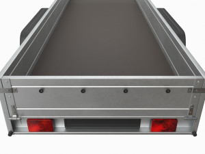 Double axle car trailer jockey wheel extended Modelo 3D
