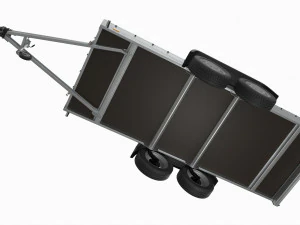 Double axle car trailer jockey wheel extended 3D Model