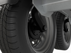 Double axle car trailer jockey wheel extended Modelo 3D