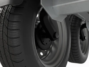 Double axle car trailer jockey wheel extended 3D Model