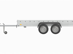Double axle car trailer jockey wheel extended Modelo 3D