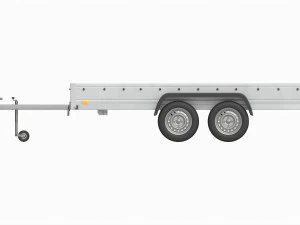 Double axle car trailer jockey wheel extended 3D Model