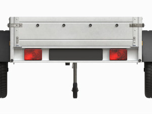 Double axle car trailer jockey wheel extended Modelo 3D
