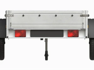 Double axle car trailer jockey wheel extended 3D Model