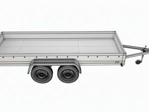Double axle car trailer jockey wheel extended Modelo 3D