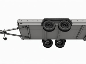 Double axle car trailer jockey wheel extended Modelo 3D