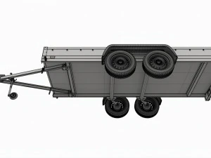Double axle car trailer jockey wheel extended 3D Model