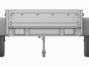Double axle car trailer jockey wheel extended Modelo 3D