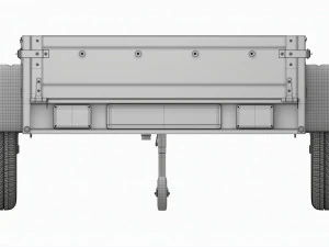 Double axle car trailer jockey wheel extended 3D Model