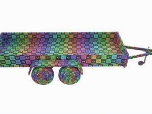 Double axle car trailer jockey wheel extended Modelo 3D