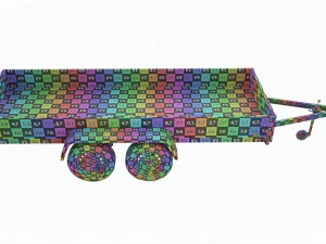 Double axle car trailer jockey wheel extended 3D Model