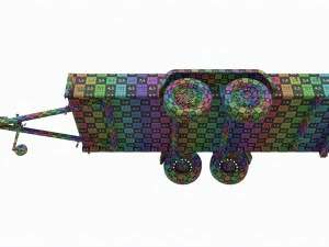 Double axle car trailer jockey wheel extended 3D Model