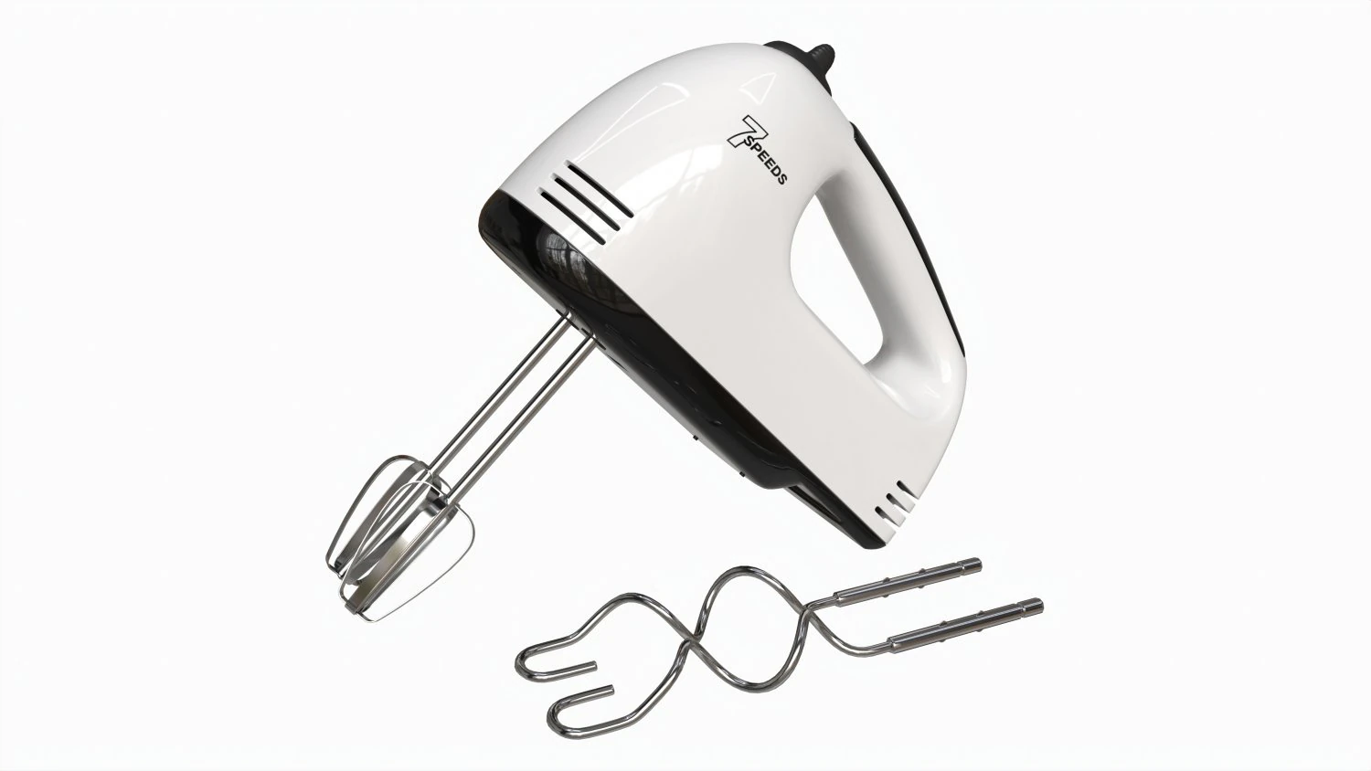 Electric Hand Mixer 7-speed 3D Model .c4d .max .obj .3ds .fbx .stl .blend 