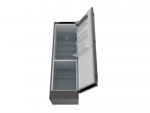Free-standing refrigerator opened 3D-Modell