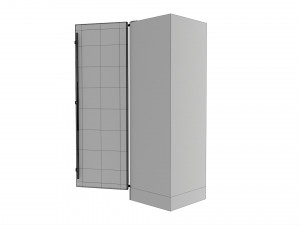 Free-standing refrigerator opened 3D-Modell