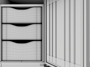 Free-standing refrigerator opened 3D-Modell