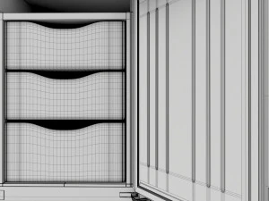 Frigorifero a libera installazione aperto Modello 3D